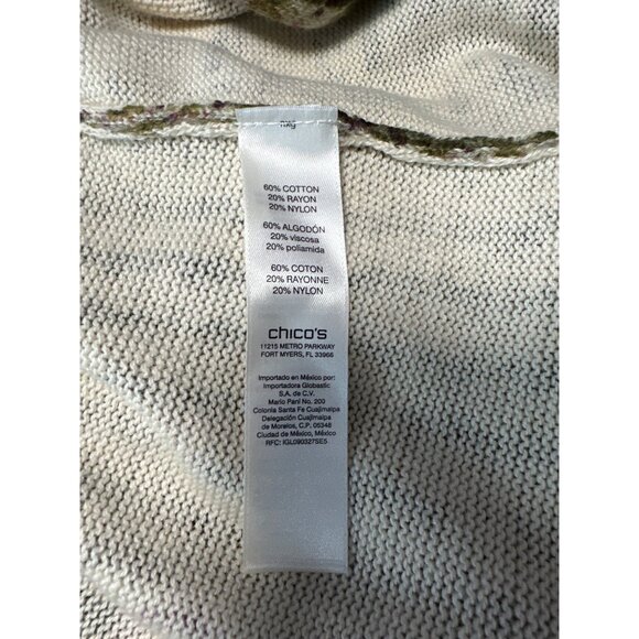 Chicos Open Front Long Sleeve Lightweight Knit Cardigan Women's Size 1 US M - Picture 7 of 9